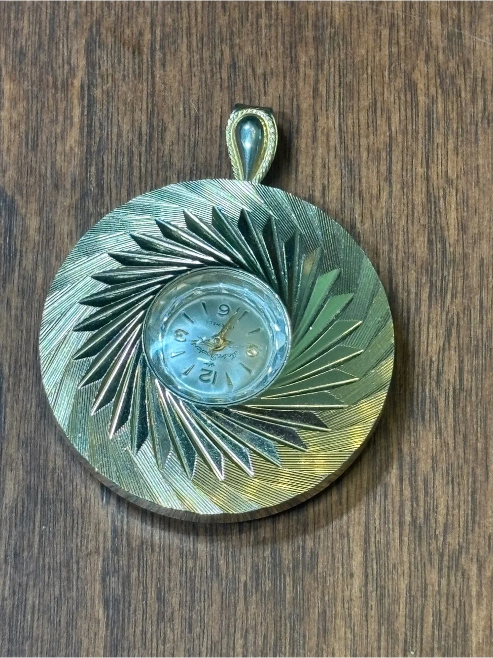 Vintage Gold Sunburst Wall Clock Decor - Unbranded
